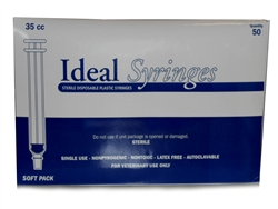 Ideal Syringe 35 cc, Without Needle, Luer Lock, 50/Box