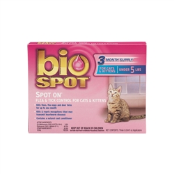 Bio Spot Spot On Flea & Tick Control for Cats and Kittens Under 5 lbs 3 Months