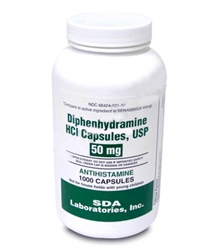 Diphenhydramine HCL [Compare to Benedryl] 50mg, 1000 Capsules