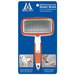 Self-Cleaning Soft Slicker Brush For Small Dogs and Puppies