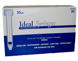 Ideal Syringe 35 cc, Without Needle, Hard Pack, Luer Lock,  30/Box