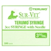 Terumo Sur-Vet Syringe 3 cc, 25 ga. x 5/8", Thin Wall Needle, Luer Lock, 100/Box