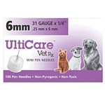 UltiCare VetRx Pen Needles 31 ga. x 1/4, 100/Box