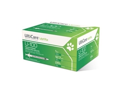 UltiCare VetRx Insulin Syringe U-100 1 cc, 28 ga. x 1/2", 100/Box