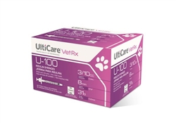 UltiCare VetRx Insulin Syringe U-100 3/10cc - 31G X 5/16", 60/Box
