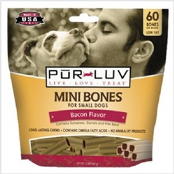 Pur Luv Mini Bones - Bacon 32 oz, 60 Bones