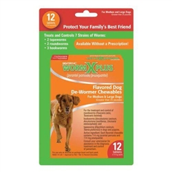 Sentry HC WormX Plus 7 Way De-Wormer For Medium & Large Dogs Greater Than 25 lbs, 6 Chewable Tablets