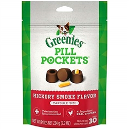 Greenies Pill Pockets Dog, Hickory Smoke - Capsule Size, 30 Count