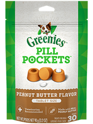 Greenies Pill Pockets Dog, Peanut Butter - Tablet Size, 6 x 30 CT