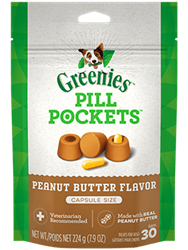 Greenies Pill Pockets Dog, Peanut Butter - Capsule Size, 30 CT