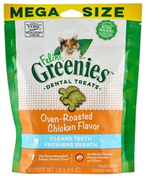 Feline Greenies Dental Treats - Oven Roasted Chicken Flavor, 4.6oz