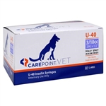 CarePoint VET U-40 Insulin Syringe 1/2cc, 29G x 1/2", 100/Box