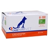 CarePoint VET U-100 Insulin Syringe 3/10cc, 29G x 1/2", 100/Box
