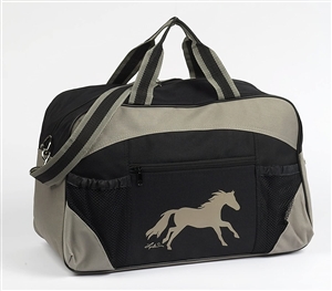 Black and Grey Duffle with Horse Printfor Sale!