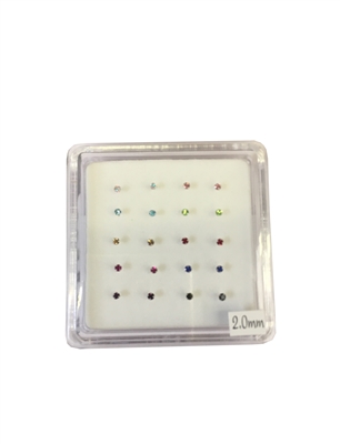 2MM ASSORTED COLOUR NOSE STUD