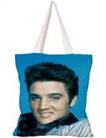 Blue background elvis presley tote shopping bag