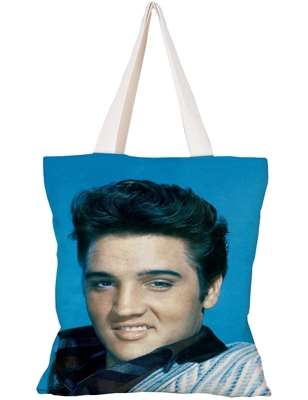 Blue background elvis presley tote shopping bag