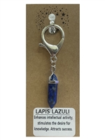 Natural stone lapis lazuli keyring on natural brown card, wholesale Fat Giraffe, wholesale jewellery