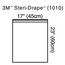 3M STERI-DRAPE Towel Drape, Large, 23" x 17" with Adhesive Strip & Clear Plastic. MFID: 1010