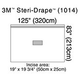 3M STERI-DRAPE Patient Isolation Drape, 125" x 83", Incise Film, Adhesive Strip Along Top. MFID: 1014