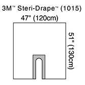 3M STERI-DRAPE U-Drape, 47" x 51", U-Slot Aperture with Adhesive, Clear Plastic. MFID: 1015