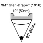 3M STERI-DRAPE Irrigation Pouch, Adhesive Strip & Exit Port, 19" x 23", 10/box, 4 box/case. MFID: 1016