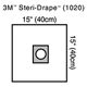 3M STERI-DRAPE Ophthalmic Small Drape with Adhesive Aperture, 15" x 15", 10/box, 4 box/case. MFID: 1020