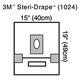 3M STERI-DRAPE Ophthalmic Small Drape with Adhesive Aperture & Pouch, 15" x 19". MFID: 1024