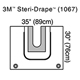 3M STERI-DRAPE U-Drape, 30" x 35", U-Pouch Aperture with Adhesive, 2 Exit Ports, 5/box, 4 box/case. MFID: 1067