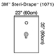 3M STERI-DRAPE Urology Drape, 23" x 95", Adhesive Strip, 2" Circle Aperture, Finger Cot. MFID: 1071