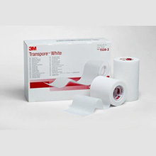 3M TRANSPORE White Dressing Tape, Single-Patient Roll, 1" x 1 1/2 yds, 100 rl/bx. MFID: 1534S-1