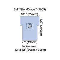 3M STERI-DRAPE Cesarean-Section Sheet with Incise Pouch, 77" x 122", 5/case. MFID: 7965