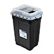 BD 19 Gallon Black Sharps Collector with slide top. One piece (26.25 x 20 x 14.75), 5/case. MFID: 305072