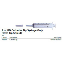 BD Catheter Tip Syringe w/ tip shield, 2 oz, 40/box, 4 box/case. MFID: 309620