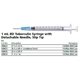 BD Tuberculin Syringe, 1mL, Detach Needle, Slip Tip, 27 G x &#189;", 100/box, 8 box/case. MFID: 309623