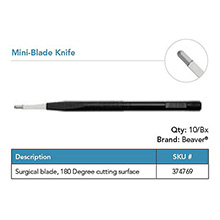 Beaver Mini-Blade Knife, Straight, sharp all around, 180 degree cutting surface. MFID: 374769