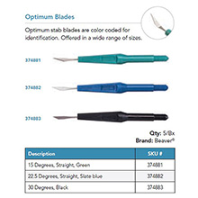 Beaver Optimum Blades, 22.5 degrees, straight, slate blue. MFID: 374882