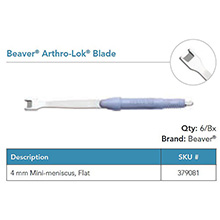 Beaver Arthro-Lok Blade, 4 mm mini-meniscus, flat. MFID: 379081
