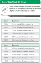 Beaver EdgeAhead Slit Knives, 3.0 mm, angled 40 degrees, bevel up. MFID: 581107