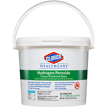CLOROX Healthcare Hydrogen Peroxide Cleaner Disinfectant Wipes Bucket, 12"x11". MFID: 30826