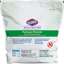 CLOROX Healthcare Hydrogen Peroxide Cleaner Disinfectant Wipes Refill Pack, 12"x11". MFID: 30827