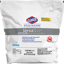 CLOROX Healthcare VersaSure Cleaner Disinfectant Wipes Refill, Alcohol Free, 12"x12". MFID: 31761