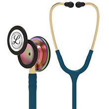 3M Littmann Classic III Stethoscope, Rainbow Chestpiece, Caribbean Blue Tube. MFID: 5807