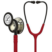 3M Littmann Classic III Stethoscope, Champagne Chestpiece, Burgundy Tube, Smoke Stem & Headset. MFID: 5864