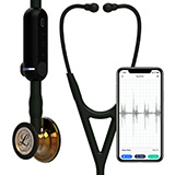 3M Littmann 8870 CORE Digital Stethoscope, High Polish Copper Chestpiece, Black Tube, Stem and Headset, 27". MFID: 8870