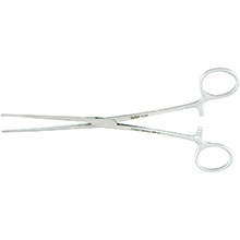 MILTEX BAINBRIDGE Forceps, 7-1/4" (18.4 cm), straight, longitudinal serrations, cross tip serrations. MFID: 7-234