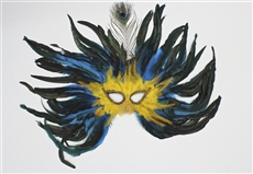 feather mask with peacock feather