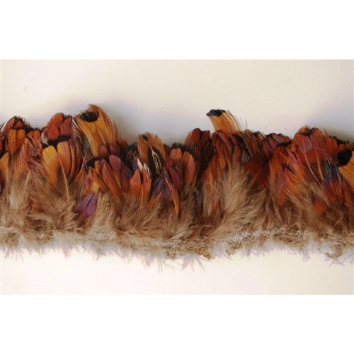 Pheasant Plumage Fringe - Red Heart