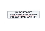 Negative Earth Sticker