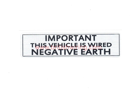 Negative Earth Sticker